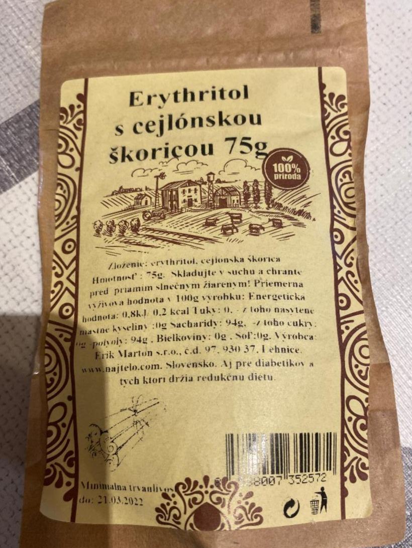 Fotografie - erythritol s cejlónskou škoricou