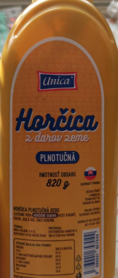 Fotografie - Horčica z darov zeme plnotučná Unica