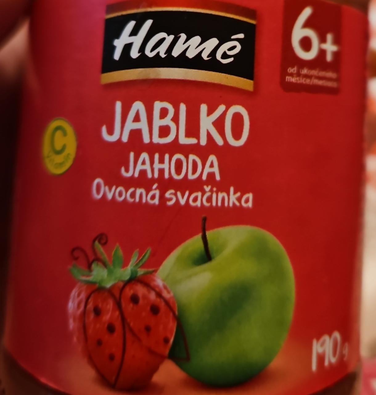 Fotografie - Jablko Jahoda Ovocná svačinka Hamé