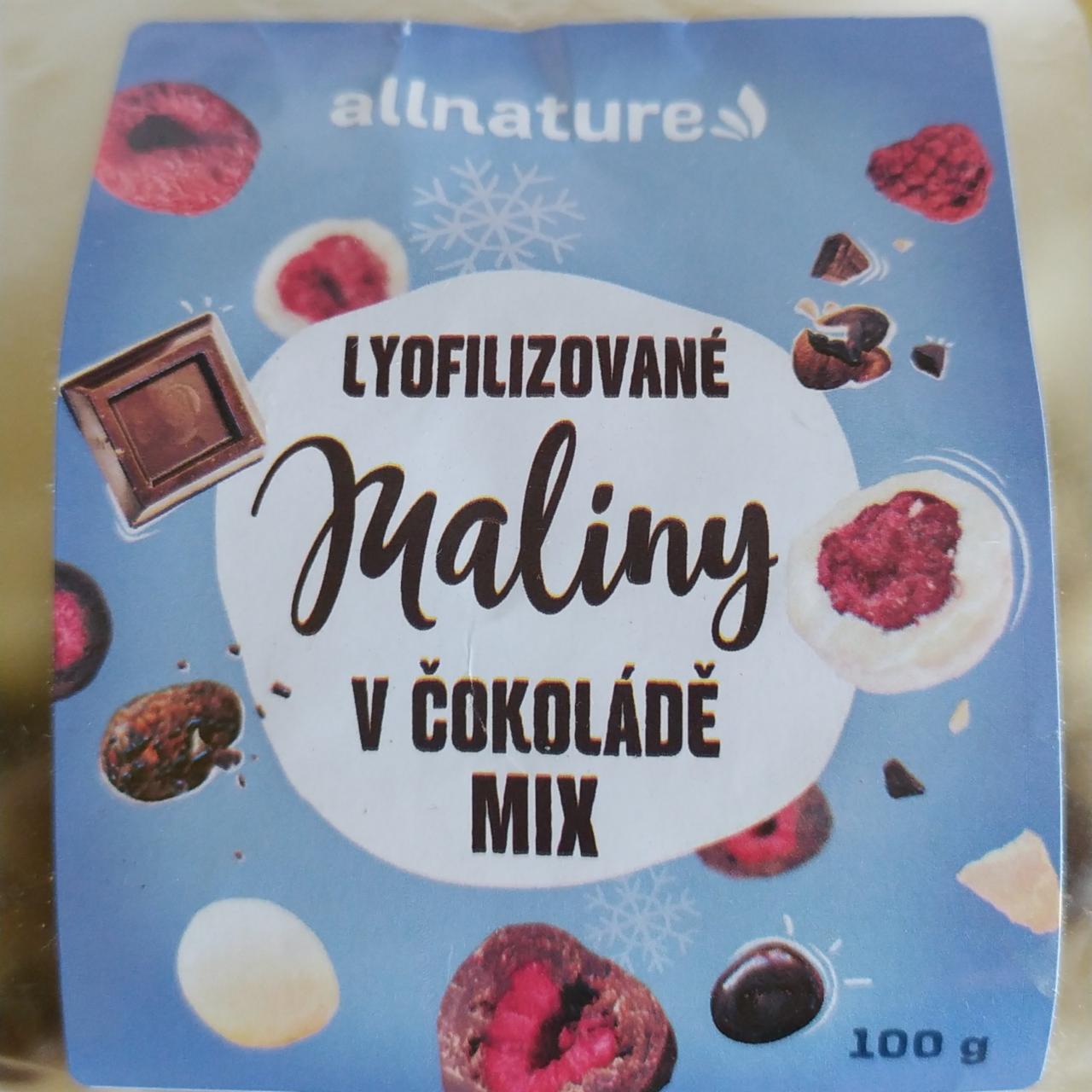 Fotografie - Lyofilizované maliny v čokoládě mix Allnature