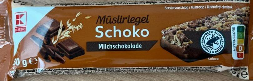 Fotografie - Müsliriegel Schoko Milchschokolade K-Classic
