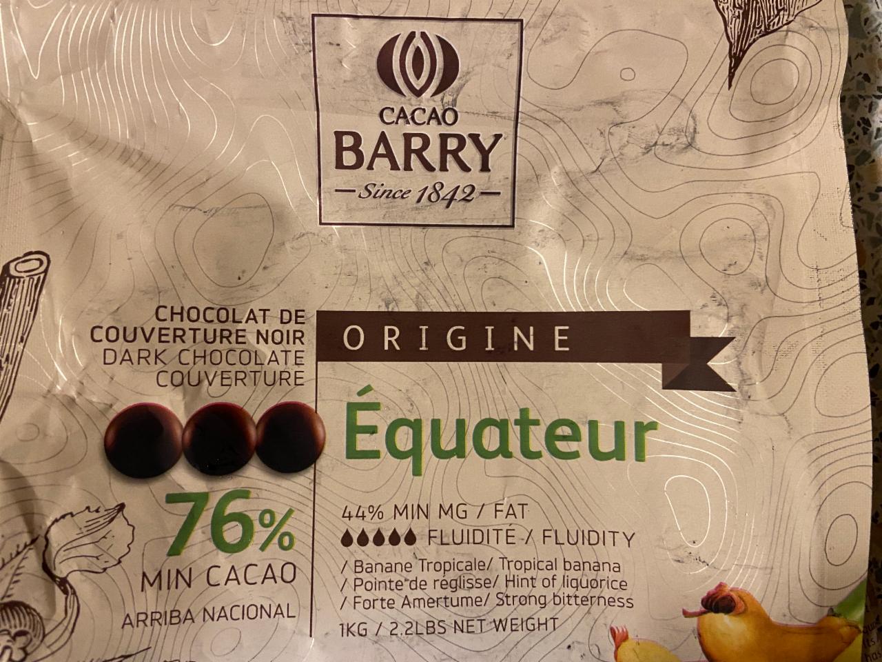 Fotografie - Dark chocolate couverture Equateur 76% cacao