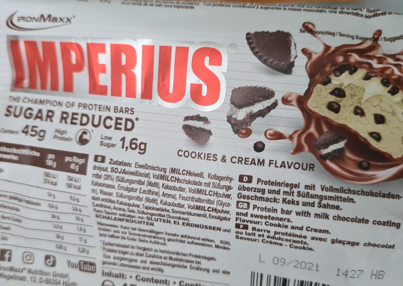 Fotografie - Imperius Protein Bar Cookies & Cream