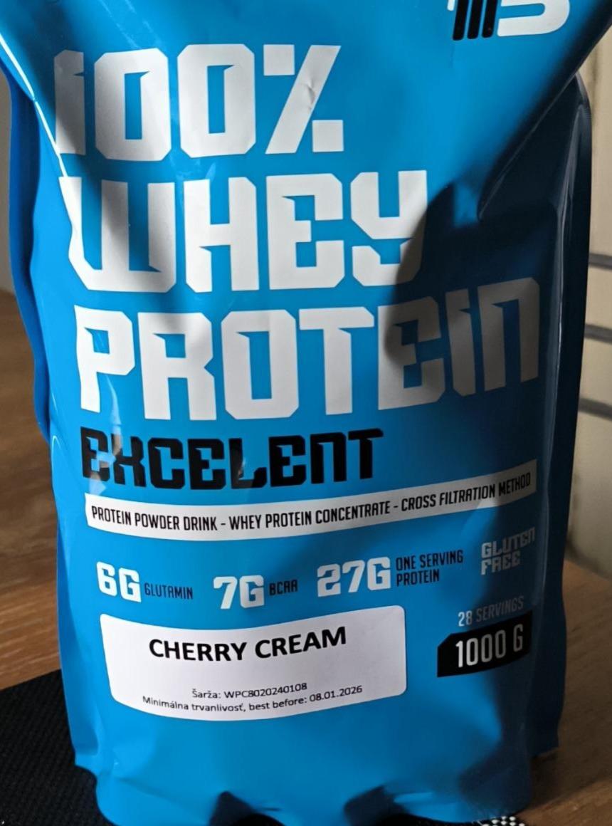 Fotografie - 100% Whey Protein Excelent Cherry Cream Body Nutrition