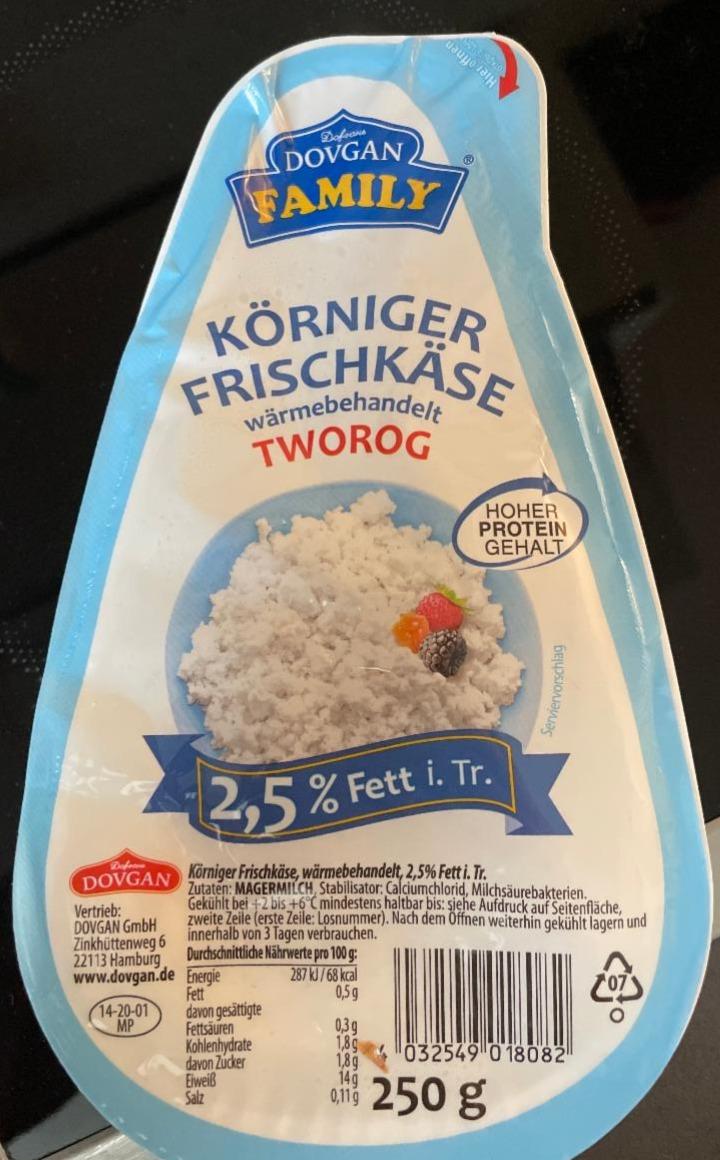 Fotografie - Körniger Frischkäse 2,5 % Fett i. Tr. Tworog Dovgan