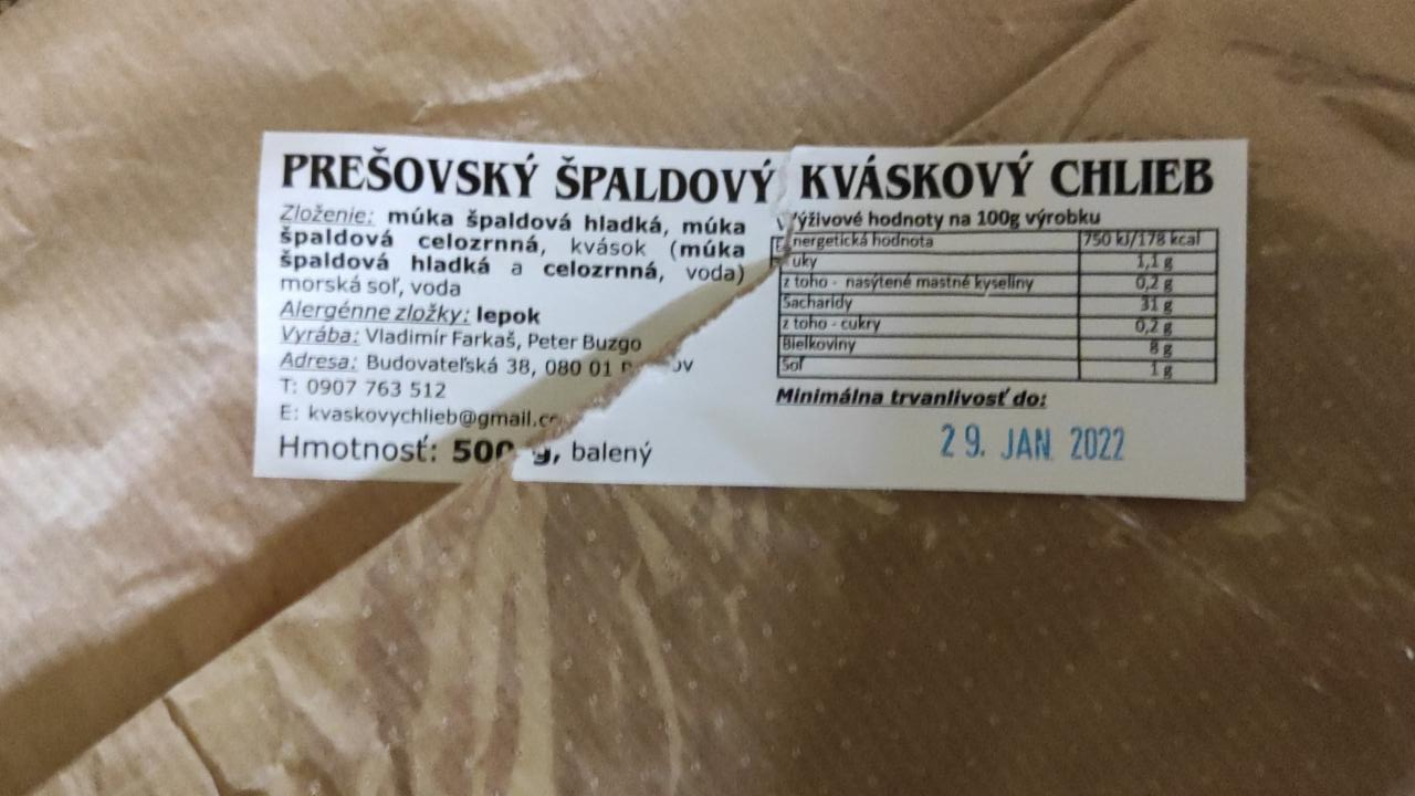 Fotografie - Prešovský špaldový kváskový chlieb