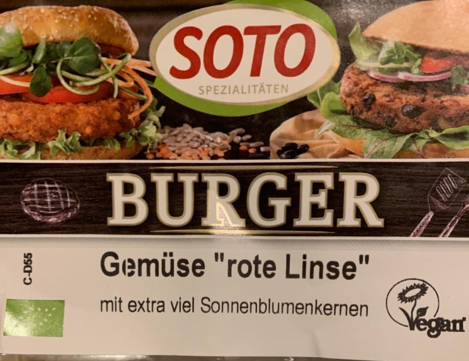 Fotografie - Burger Gemüse rote linse Soto