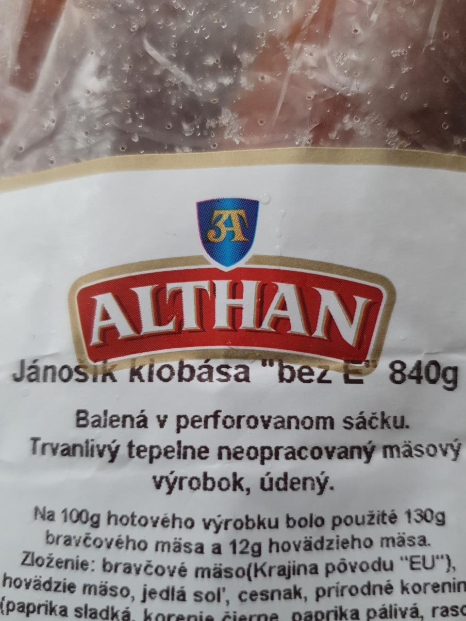 Fotografie - Janošík klobása Althan