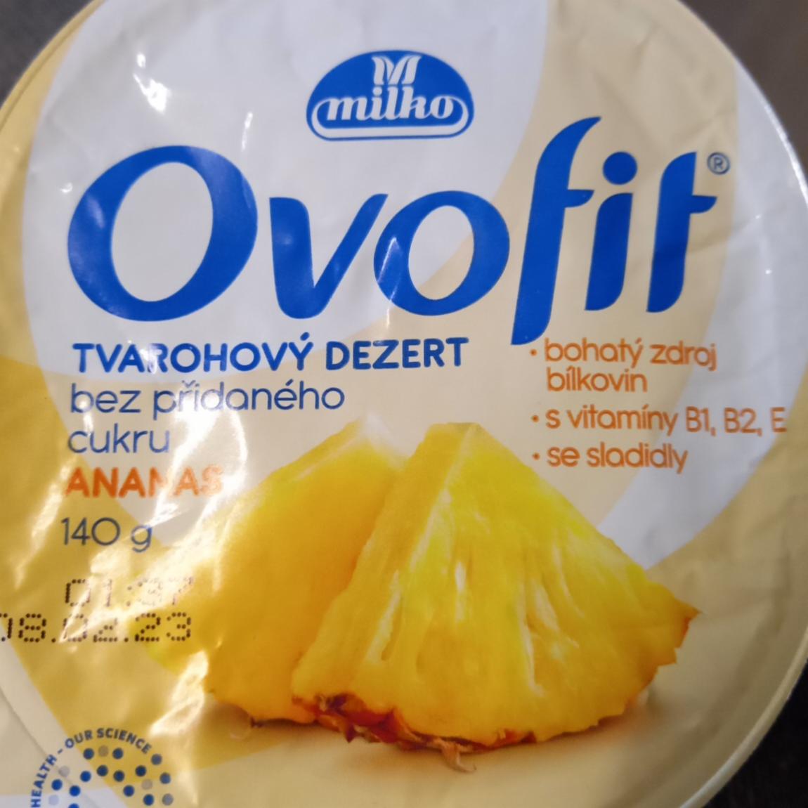Fotografie - Ovofit tvarohový dezert ananásový Milko