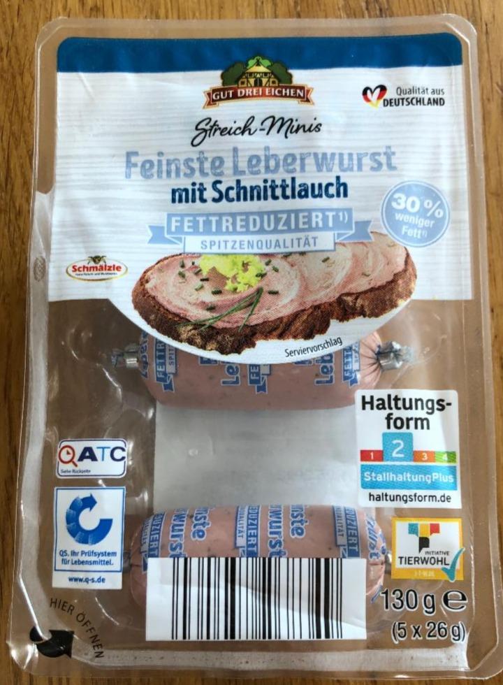 Fotografie - Feinste Leberwurst mit Schnittlauch fettreduziert Gut drei Eichen