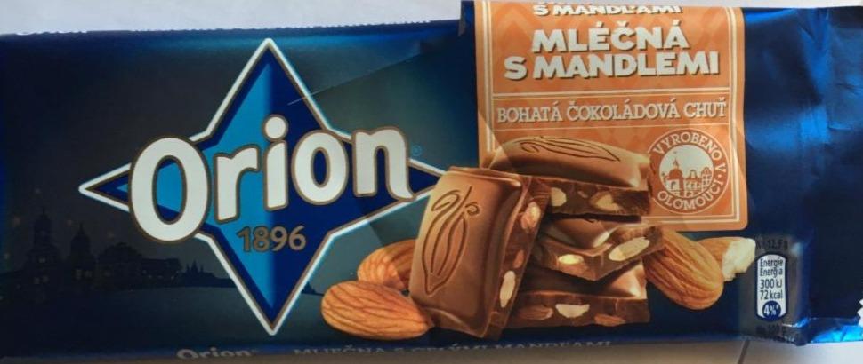 Fotografie - mliečna čokoláda s celými mandlami Orion