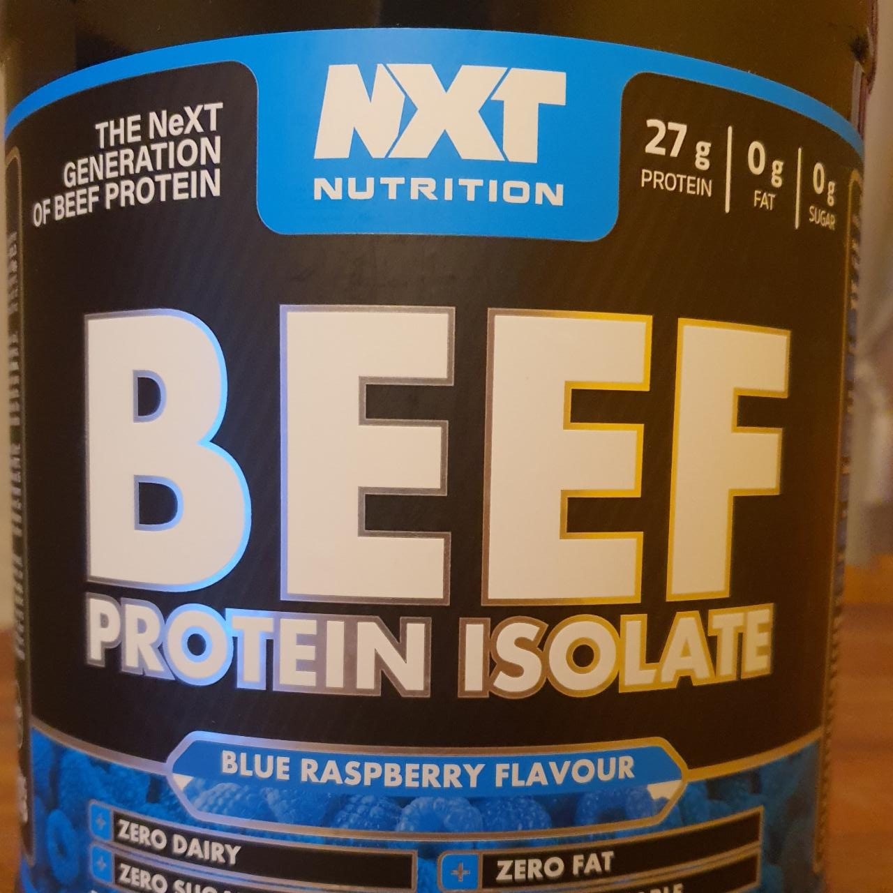 Fotografie - Beef Protein Isolate Blue Raspberry flavour NXT