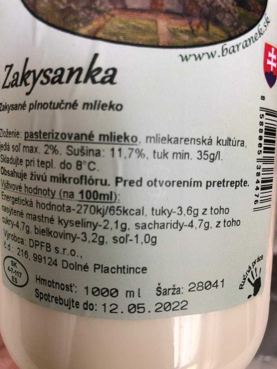 Fotografie - zakysanka baranek