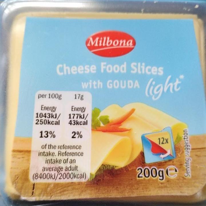 Fotografie - Cheese Food Slices with gouda light Milbona