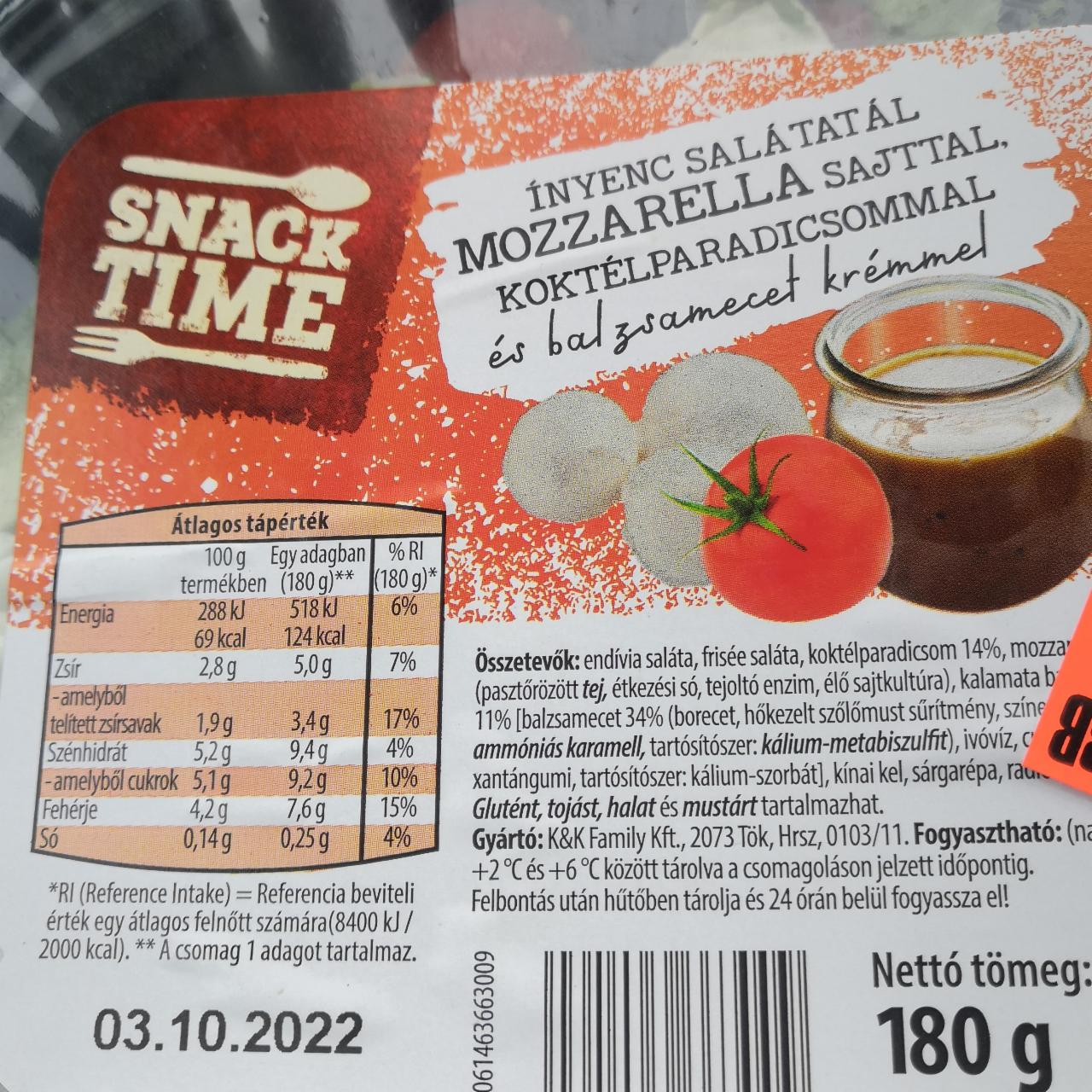 Fotografie - Ínyenc salátatál Mozzarella sajttal, koktélpradicsommal Snack Time