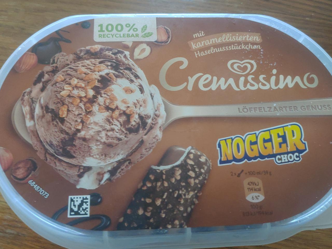 Fotografie - Čokoládová zmrzlina s karamelizovanými kousky lískových oříšků Cremissimo Nogger choc