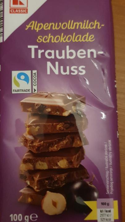 Fotografie - Alpenwollmilch shokolade trauben nuss