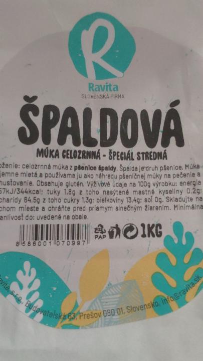 Fotografie - Špaldová múka celozrnná špeciál stredná Ravita