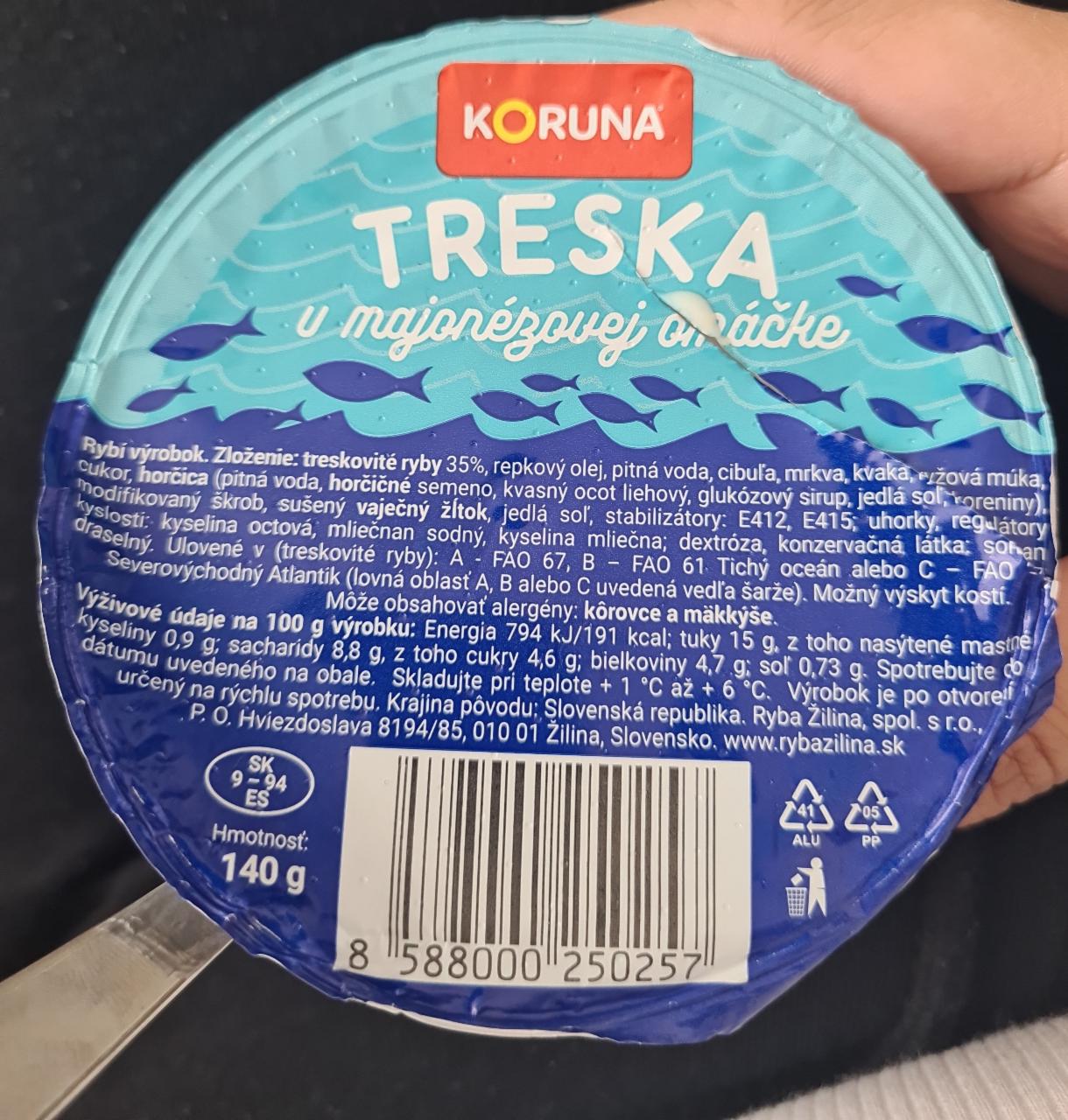 Fotografie - Treska v majonézovej omáčke Koruna
