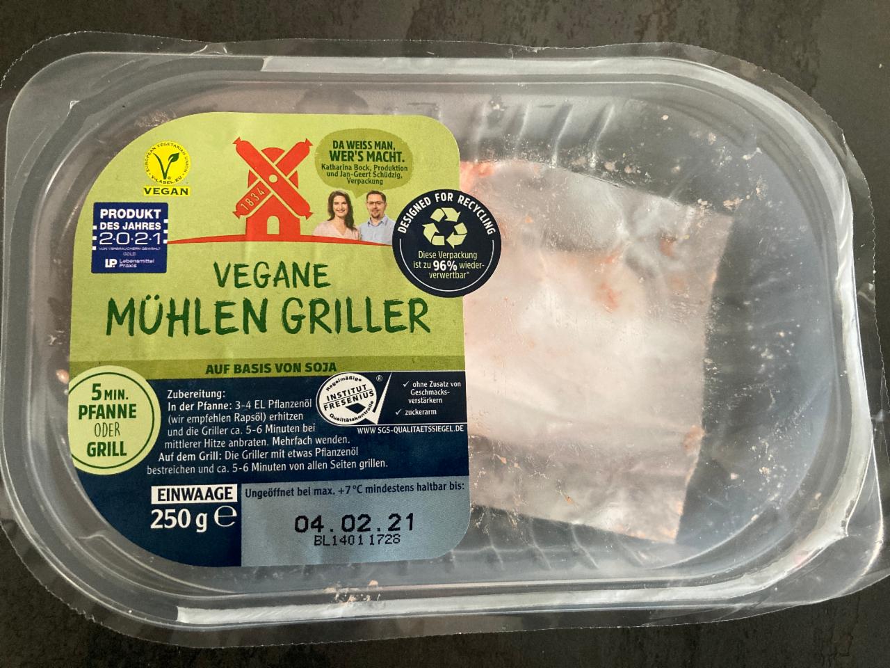 Fotografie - vegane mühlen griller