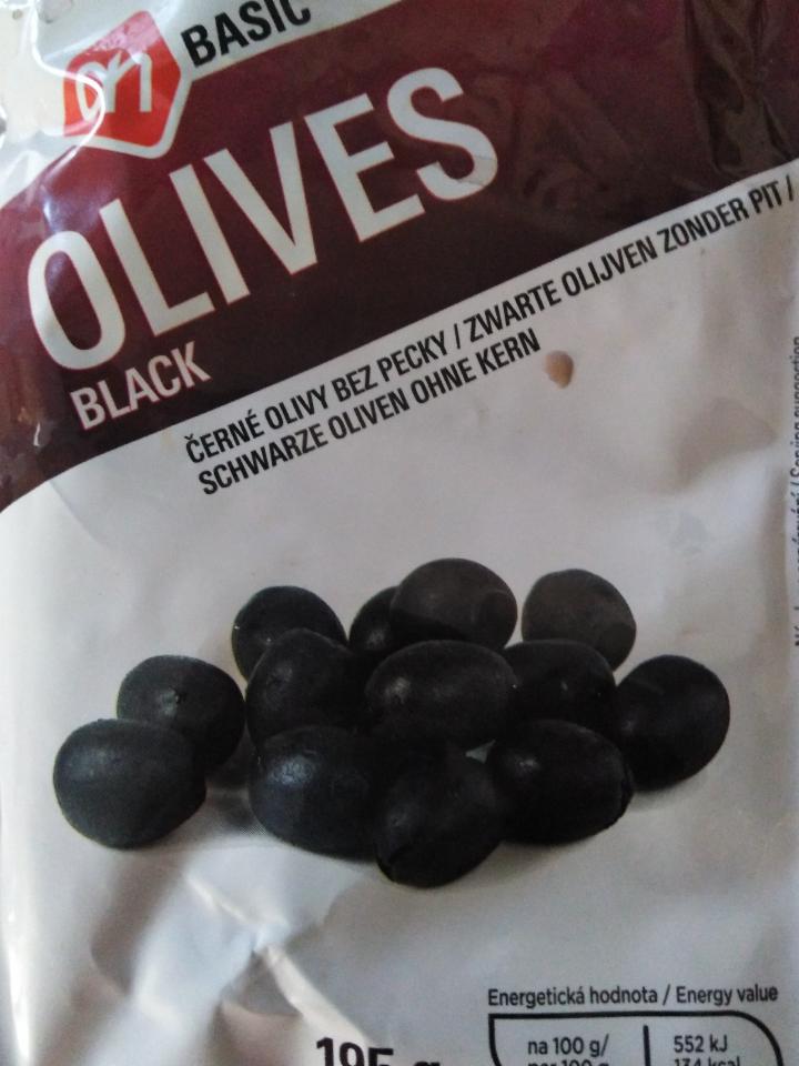 Fotografie - Olivy čierne bez kôstky v slanom náleve AH Basic