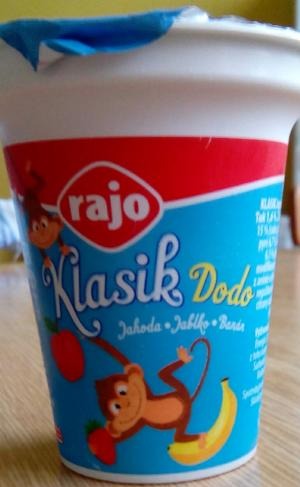 Fotografie - Rajo Klasik jogurt Dodo Jahoda Jablko Banan