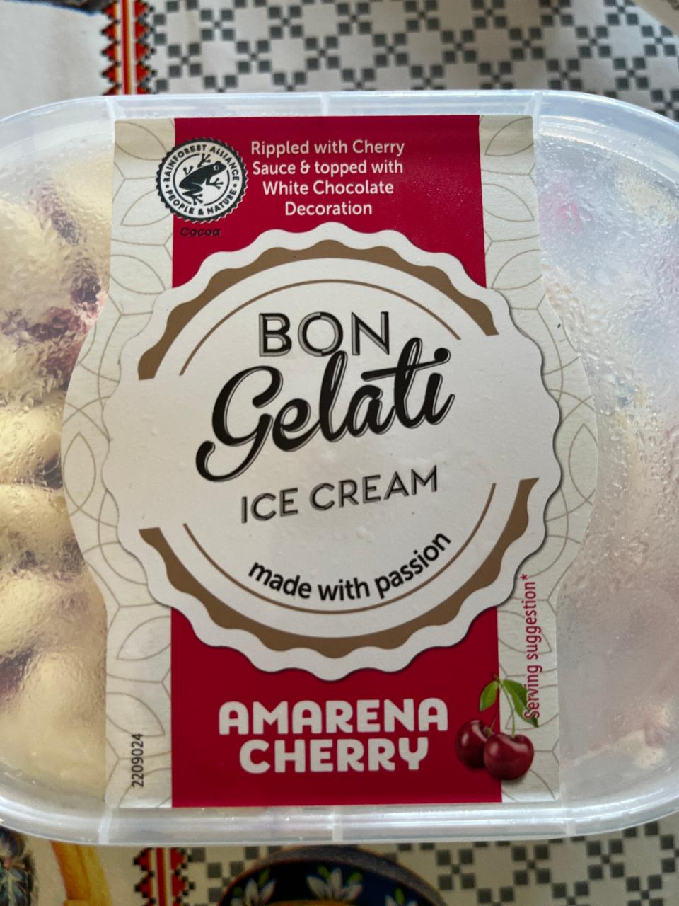 Fotografie - Bon Gelati Premium Ice Cream Amarena Cherry