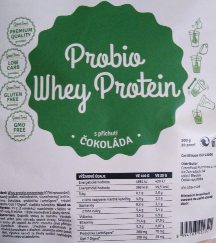 Fotografie - Probio whey protein cokolada Greenfood