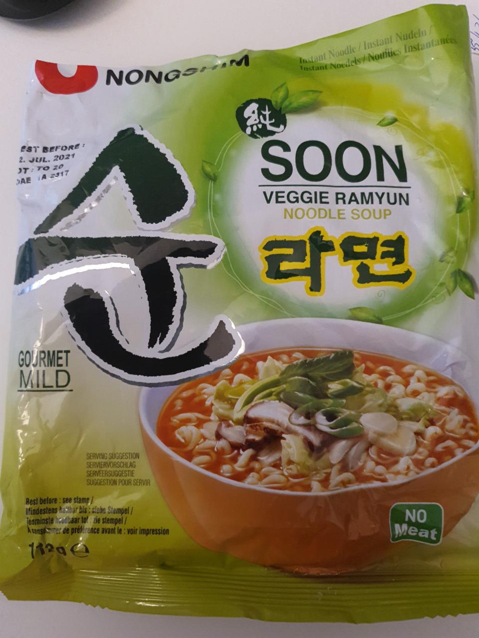 Fotografie - SOON vegie Ramyun noodle soap Nongshim