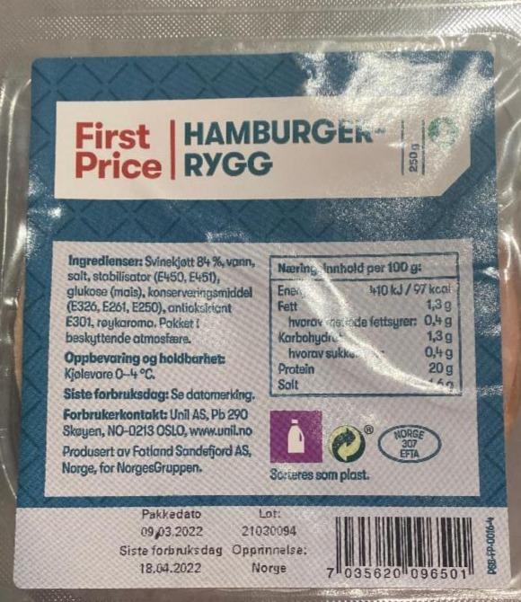 Fotografie - Hamburger rygg First price