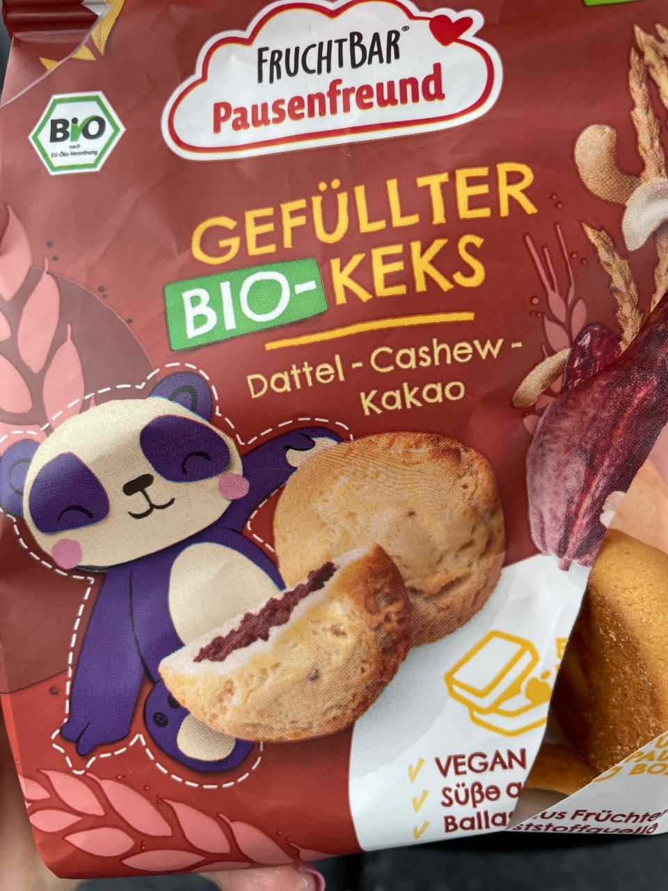 Fotografie - Gefüllter Bio-Keks Dattel-Cashew-Kakao FruchtBar