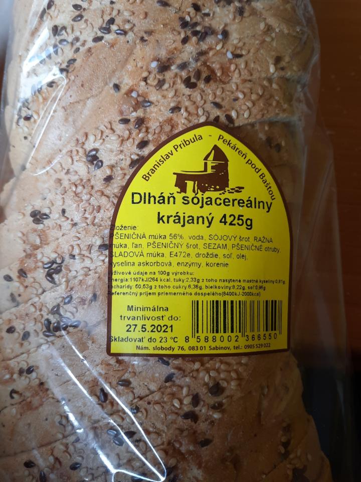 Fotografie - Dlháň sójacereálny krájaný chlieb Pekáreň pod Baštou