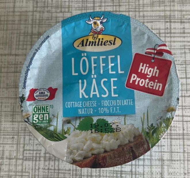 Fotografie - Löffel käse Cottage cheese Natur Almliesl