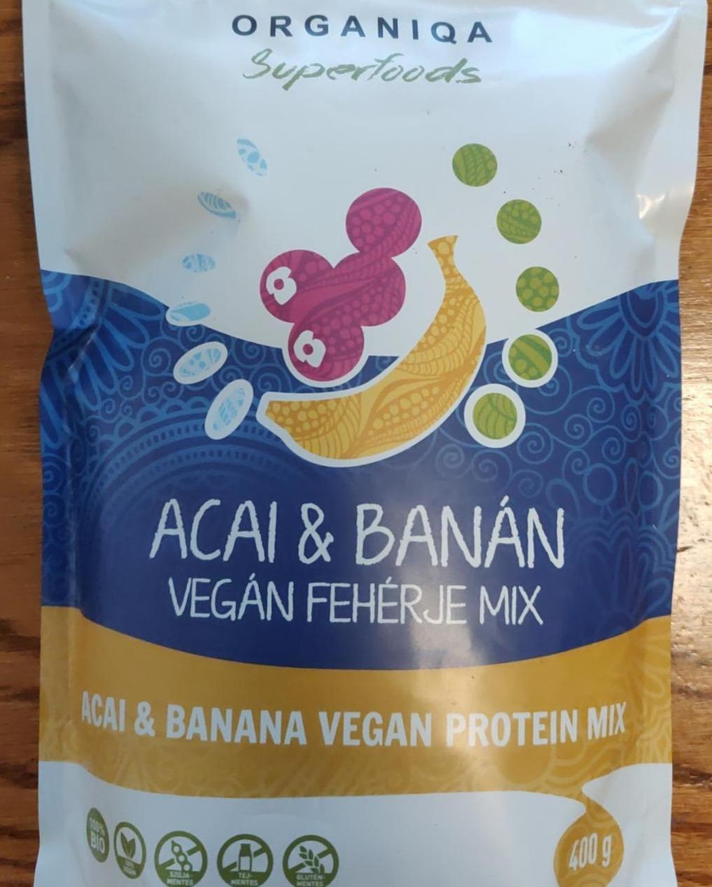 Fotografie - Acai & Banana Vegan Protein Mix Organiqa Superfoods
