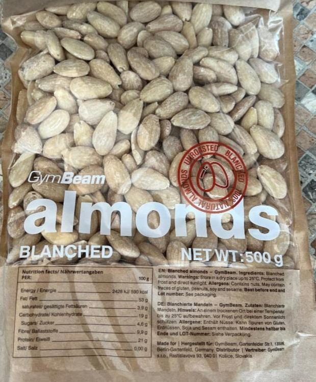 Fotografie - Almonds blanched GymBeam