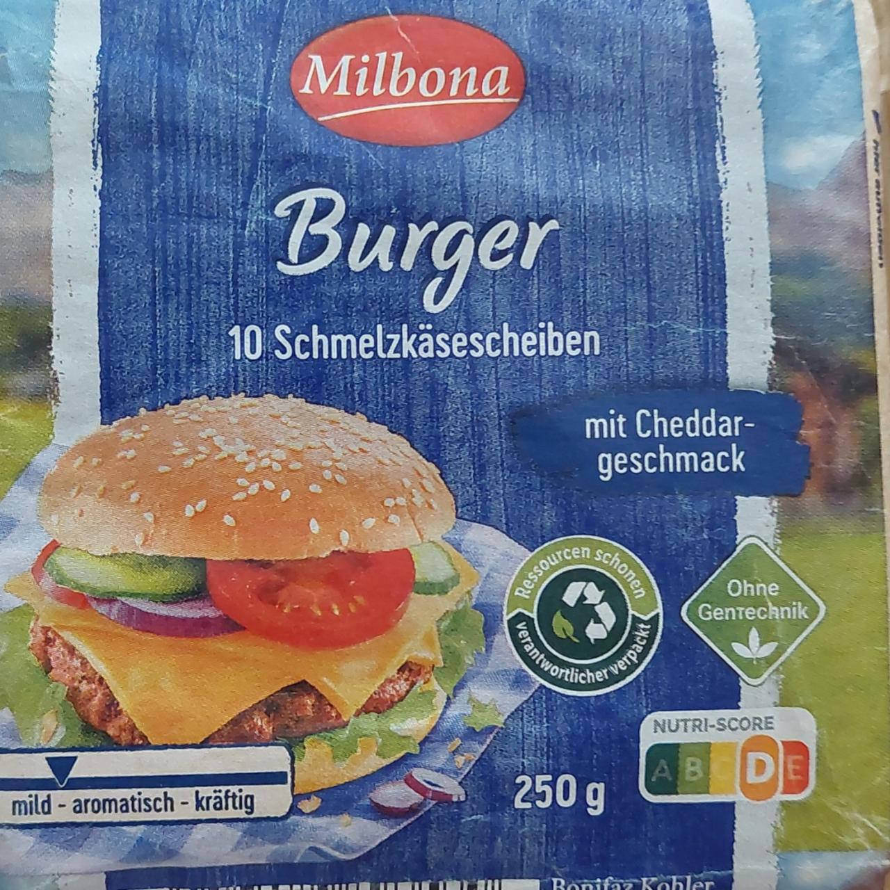 Fotografie - Burger 10 Schmelzkäsescheiben Milbona
