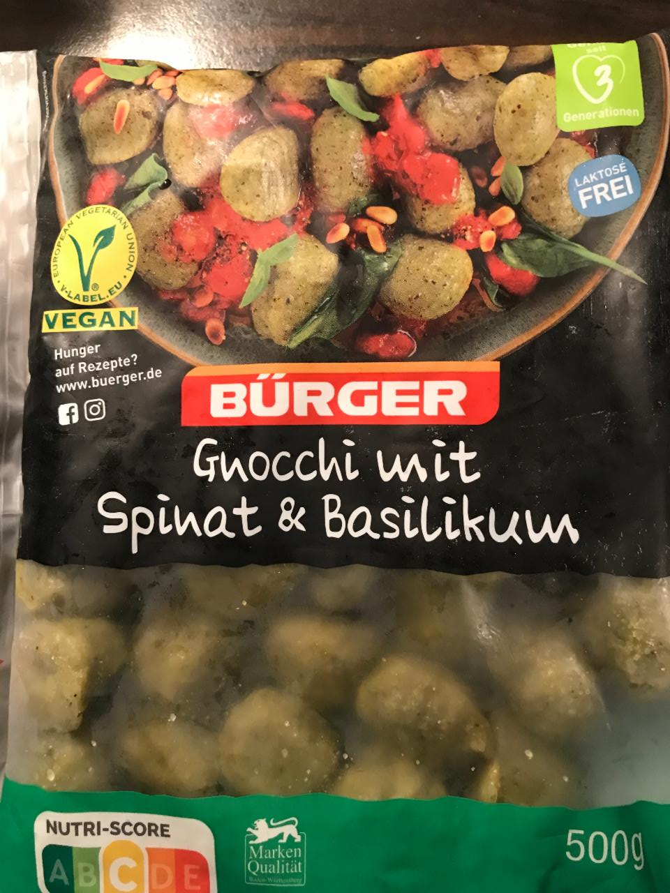 Fotografie - Gnocchi mit Spinat & Basilikum Bürger