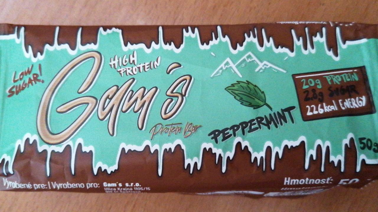 Fotografie - Gam´s protein bar Peppermint 20g protein