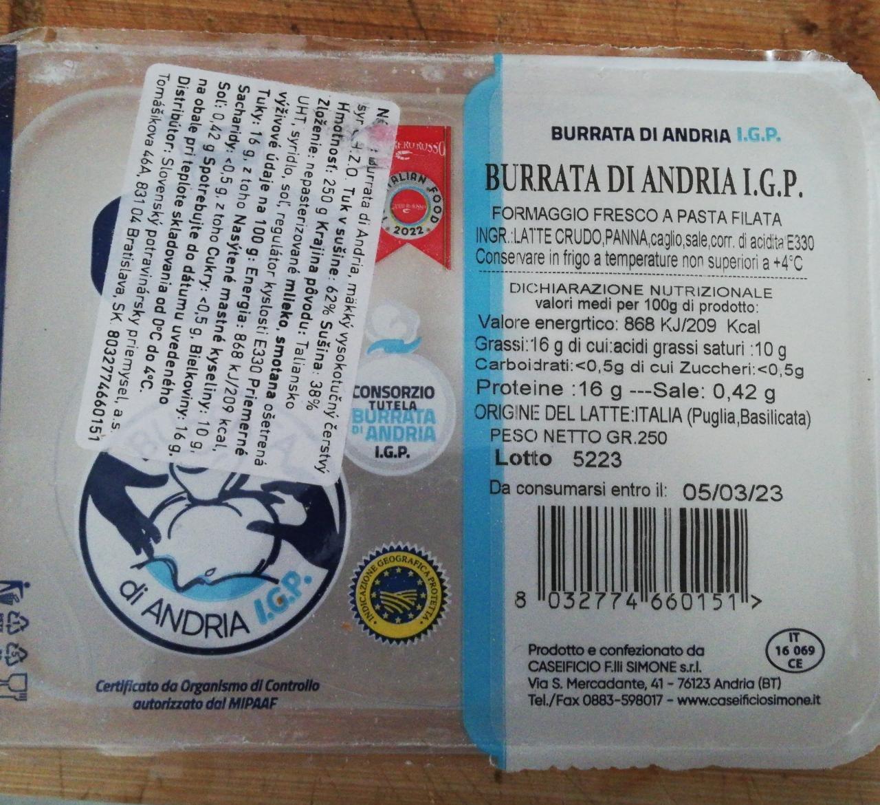 Fotografie - Burrata di Andria I.G.P.