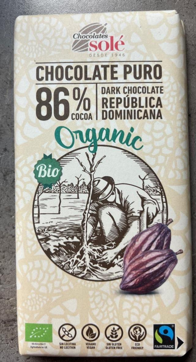 Fotografie - Organic Chocolate Puro 86% cocoa República Dominicana Chocolates Solé