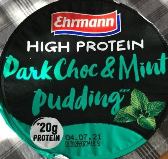 Fotografie - High Protein Darkchoc & Mint Pudding Ehrmann