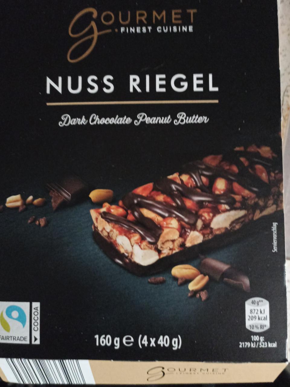 Fotografie - Nuss Riegel Dark Chocolate Peanut Butter Gourmet