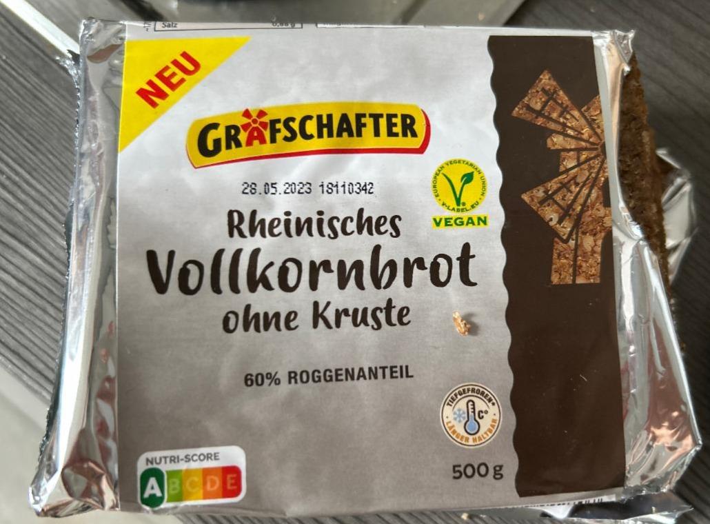 Rheinisches Vollkornbrot ohne kruste Grafschafter - kalórie, kJ a ...