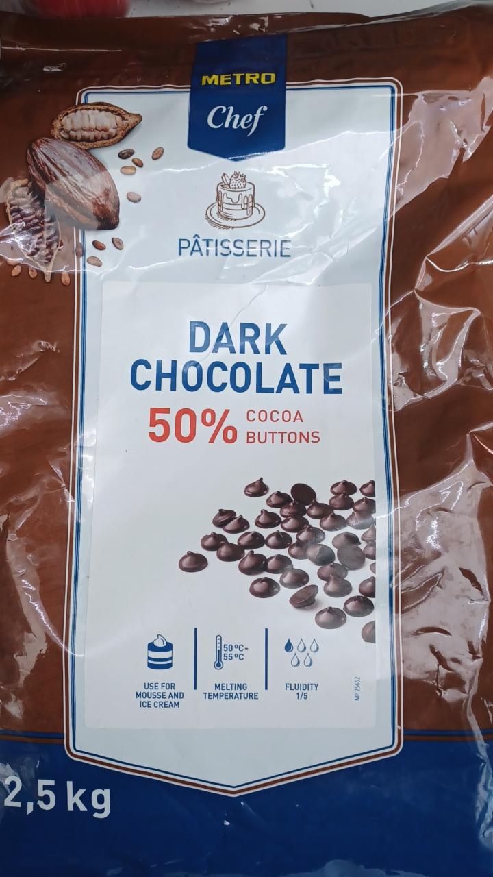 Fotografie - Dark chocolate 50% cocoa buttons Matro Chef Patisserie
