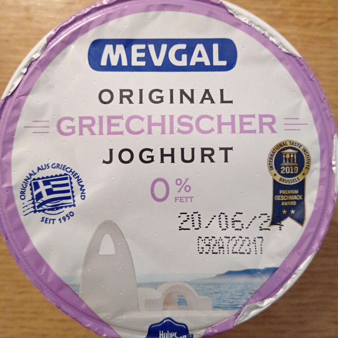 Fotografie - Original Griechischer Joghurt 0% Fett Mevgal