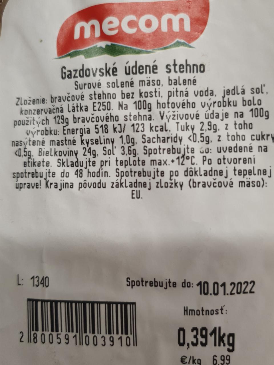 Fotografie - Gazdovske udene stehno Mecom