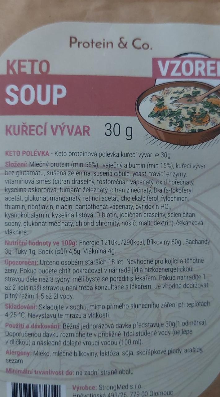 Fotografie - Keto Soup Kuřecí vývar Protein & Co.