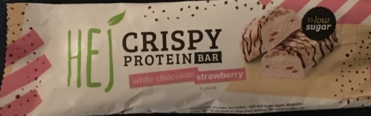 Fotografie - Hej Crispy protein bar white chocolate strawberry