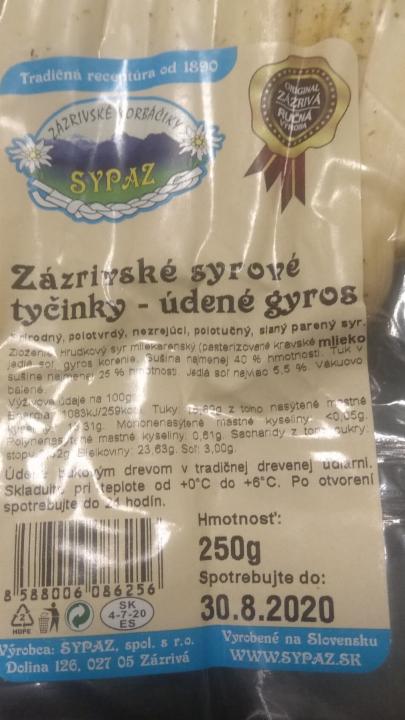 Fotografie - Zázrivské syrové tyčinky - udené gyros