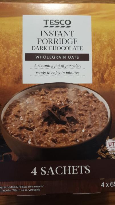 Fotografie - Instant Porridge Dark Chocolate Wholegrain Oats Tesco